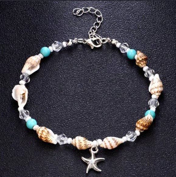 🐚New Starfish Shell Beach Ankle Bracelet - Picture 2 of 8